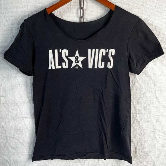 Vintage Al’s and Vic’s Bar in Missoula Montana T Shirt All Star Black White Top - Picture 1 of 12